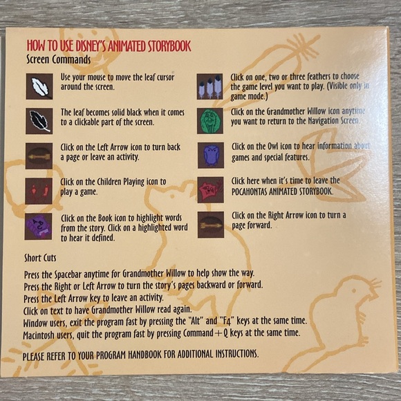 Disney Pocahontas Animated StoryBook PC & Mac CD-ROM - Vintage - Picture 4 of 7